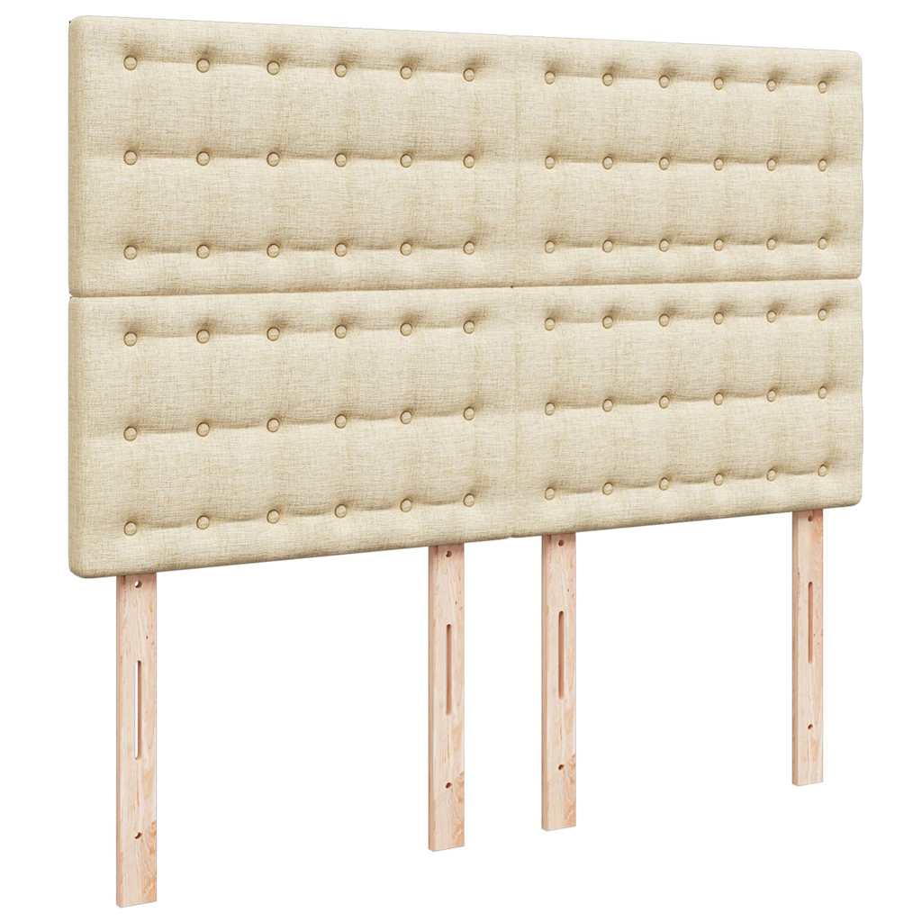 Οθωμανικό κρεβάτι με στρώμα & LEDs Cream 140x200 cm Ύφασμα - Pakobazaar