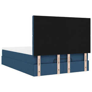Οθωμανικό κρεβάτι με στρώμα & LEDs Μπλε 140x200cm ύφασμα - Pakobazaar