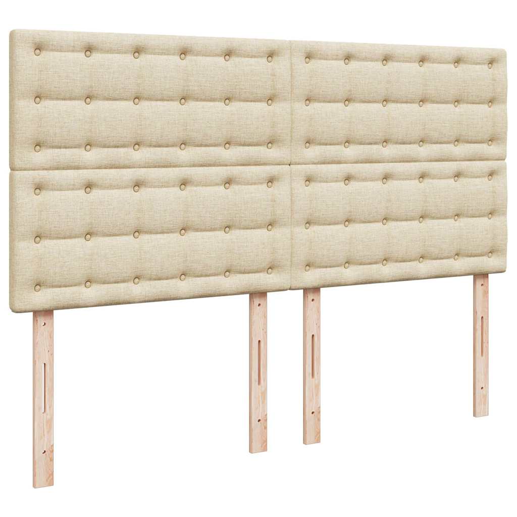 Οθωμανικό κρεβάτι με στρώμα & LEDs Cream 180x200cm ύφασμα - Pakobazaar