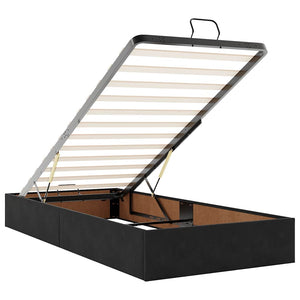 Οθωμανικό κρεβάτι με στρώματα & LEDs Μαύρο 100x200cm Velvet - Pakobazaar