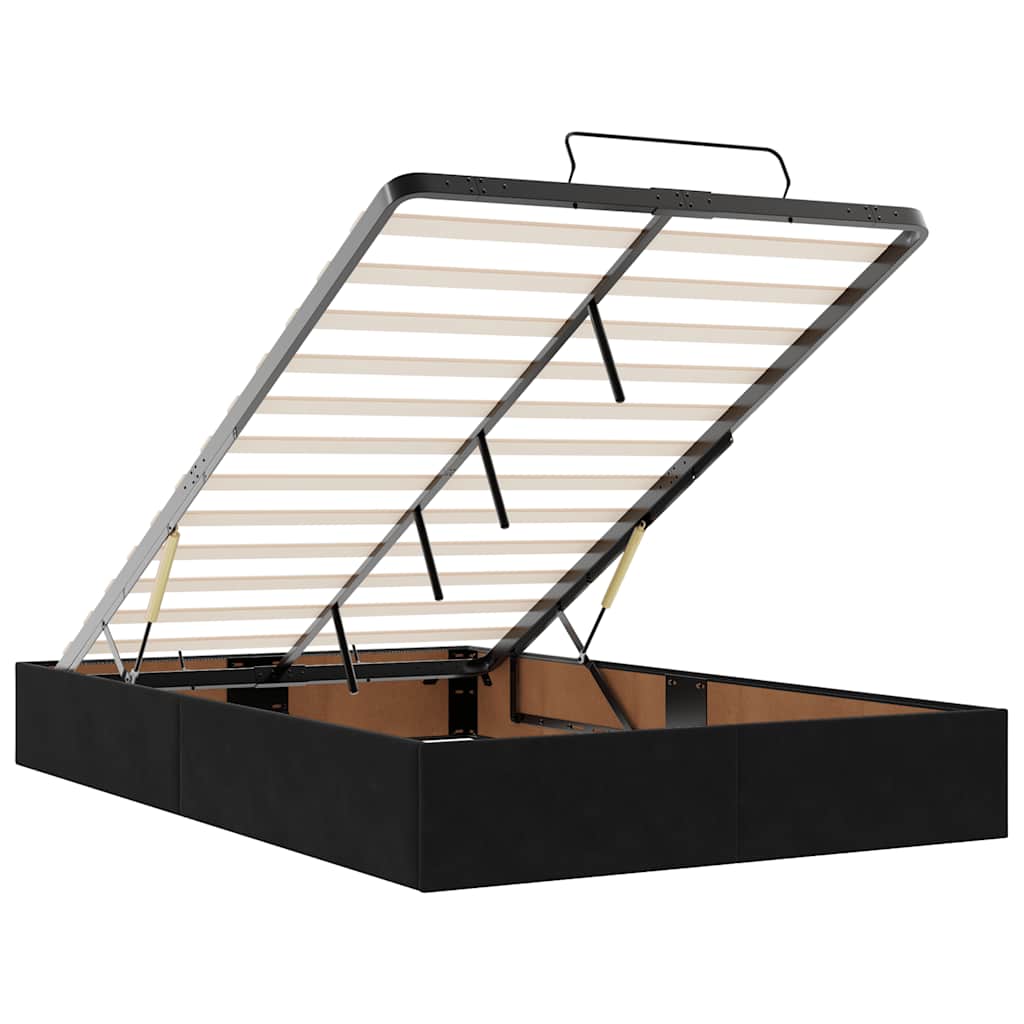 Οθωμανικό κρεβάτι με στρώματα & LEDs Μαύρο 120x190cm Velvet - Pakobazaar