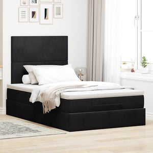 Οθωμανικό κρεβάτι με στρώματα & LEDs Μαύρο 120x200cm Velvet - Pakobazaar