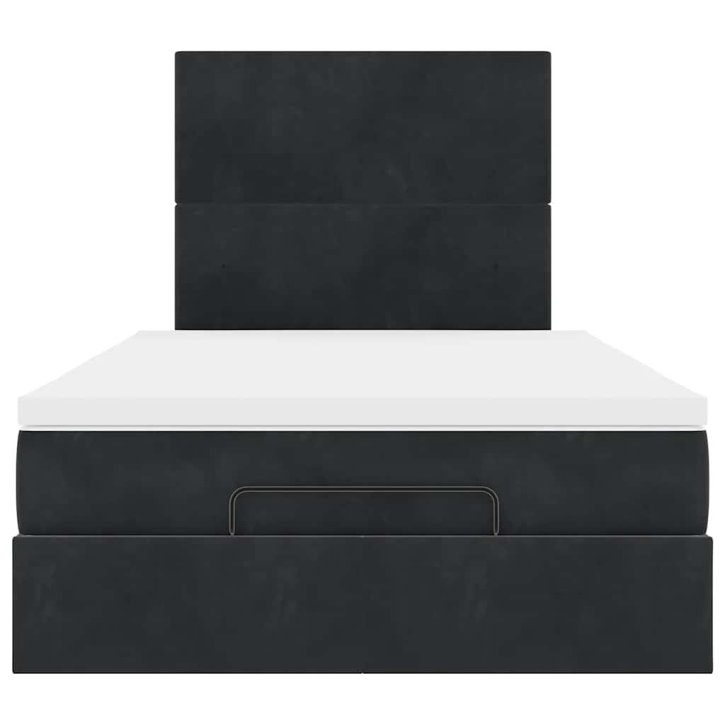 Οθωμανικό κρεβάτι με στρώματα & LEDs Μαύρο 120x200cm Velvet - Pakobazaar