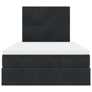 Οθωμανικό κρεβάτι με στρώματα & LEDs Μαύρο 120x200cm Velvet - Pakobazaar
