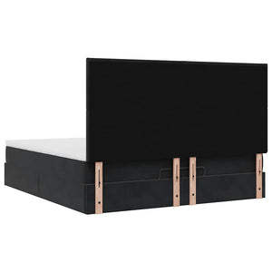 Οθωμανικό κρεβάτι με στρώματα & LEDs Μαύρο 180x200cm Velvet