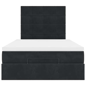 Οθωμανικό κρεβάτι με στρώματα & LEDs Μαύρο 120x190cm Velvet - Pakobazaar
