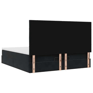 Οθωμανικό κρεβάτι με στρώματα & LEDs Μαύρο 200x200cm Velvet - Pakobazaar