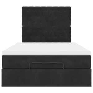 Οθωμανικό κρεβάτι με στρώματα & LEDs Μαύρο 120x190cm Velvet - Pakobazaar
