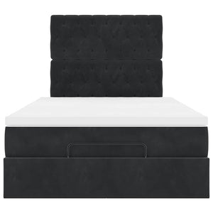 Οθωμανικό κρεβάτι με στρώματα & LEDs Μαύρο 120x200cm Velvet - Pakobazaar