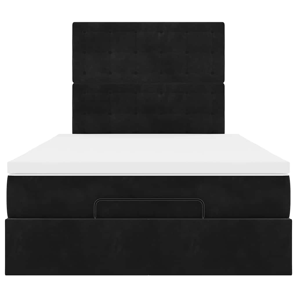 Οθωμανικό κρεβάτι με στρώματα & LEDs Μαύρο 120x190cm Velvet - Pakobazaar
