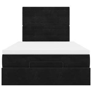 Οθωμανικό κρεβάτι με στρώματα & LEDs Μαύρο 120x190cm Velvet - Pakobazaar