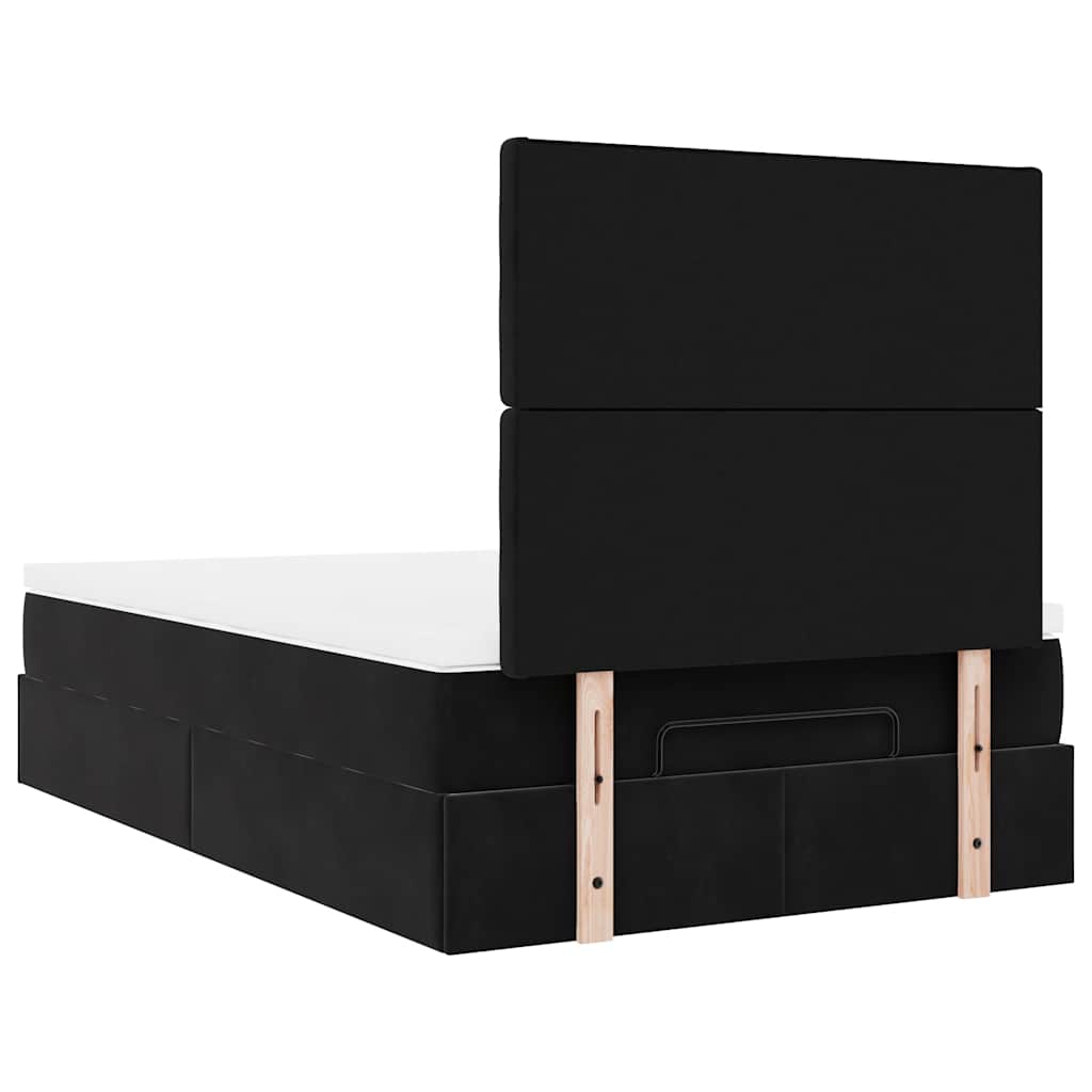 Οθωμανικό κρεβάτι με στρώματα & LEDs Μαύρο 120x190cm Velvet - Pakobazaar