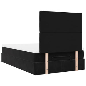 Οθωμανικό κρεβάτι με στρώματα & LEDs Μαύρο 120x190cm Velvet - Pakobazaar
