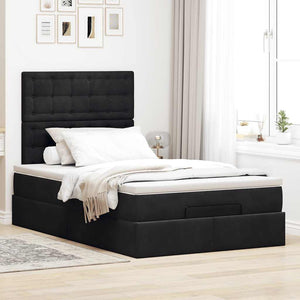 Οθωμανικό κρεβάτι με στρώματα & LEDs Μαύρο 120x200cm Velvet - Pakobazaar