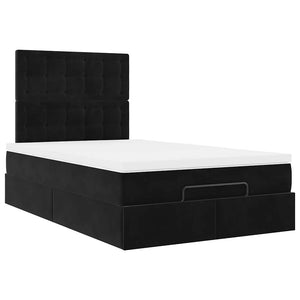 Οθωμανικό κρεβάτι με στρώματα & LEDs Μαύρο 120x200cm Velvet - Pakobazaar