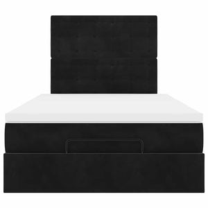 Οθωμανικό κρεβάτι με στρώματα & LEDs Μαύρο 120x200cm Velvet - Pakobazaar