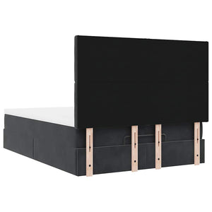 Οθωμανικό κρεβάτι με στρώματα & LEDs Μαύρο 140x190cm Βελούδο - Pakobazaar