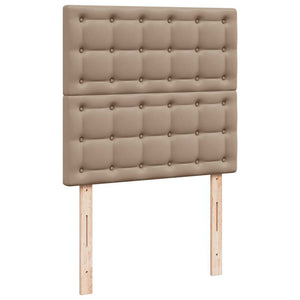 Οθωμανικό κρεβάτι με στρώματα & LEDs Cappuccino Faux Leather - Pakobazaar