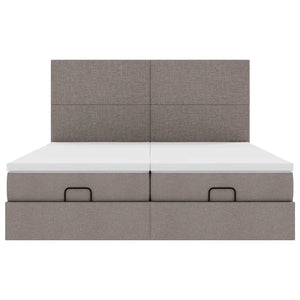 Οθωμανικό κρεβάτι με στρώματα & LEDs Taupe 180x200cm ύφασμα