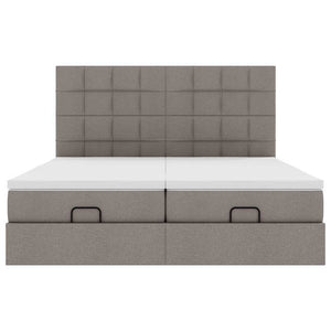 Οθωμανικό κρεβάτι με στρώματα & LEDs Taupe 180x200cm ύφασμα - Pakobazaar