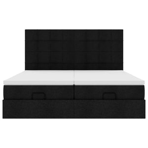 Οθωμανικό κρεβάτι με στρώματα & LEDs Μαύρο 200x200cm ύφασμα - Pakobazaar