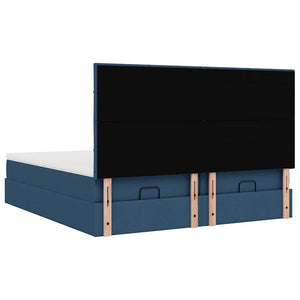 Οθωμανικό κρεβάτι με στρώματα & LEDs Μπλε 200x200cm ύφασμα - Pakobazaar