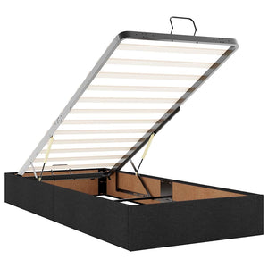 Οθωμανικό κρεβάτι με στρώματα & LEDs Μαύρο 200x200cm ύφασμα - Pakobazaar