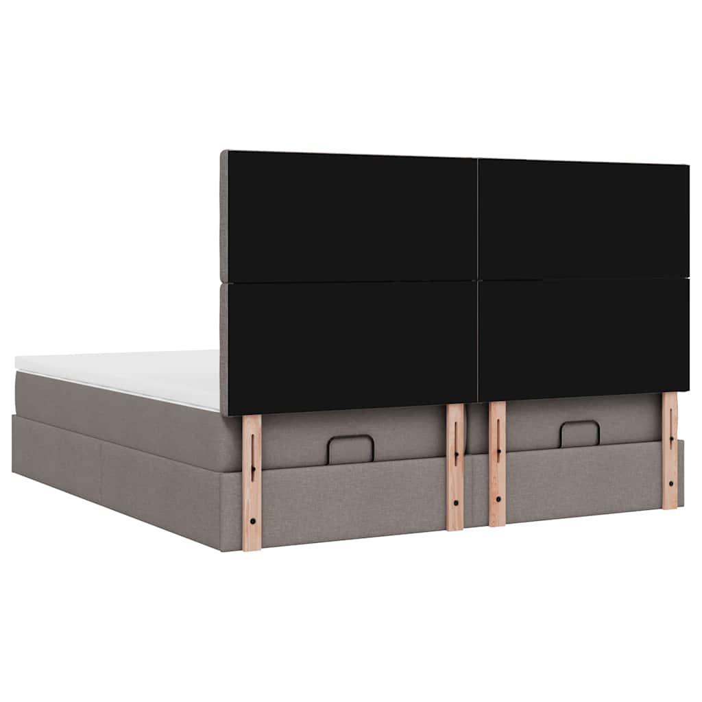 Οθωμανικό κρεβάτι με στρώματα & LEDs Taupe 200x200cm ύφασμα