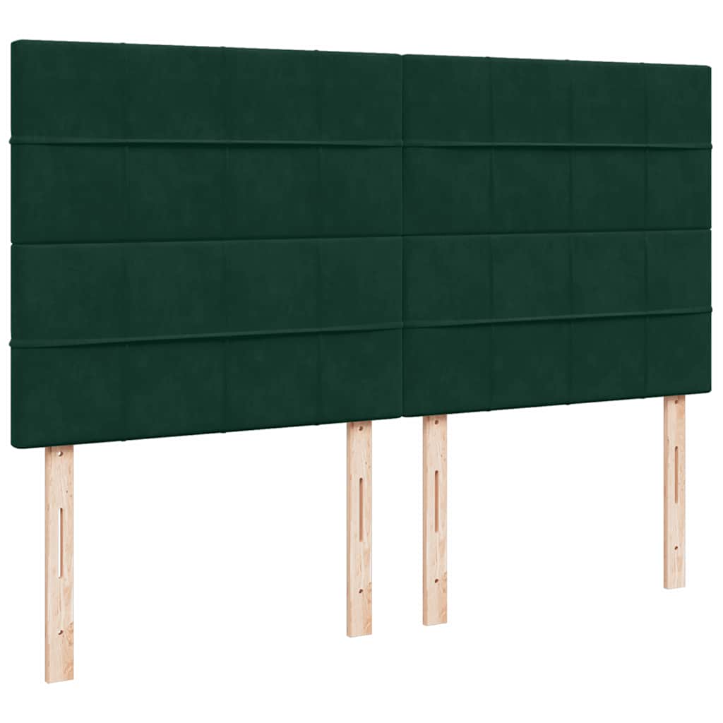 Οθωμανικό κρεβάτι με στρώματα&LEDs Dark Green 180x200cm Velvet - Pakobazaar