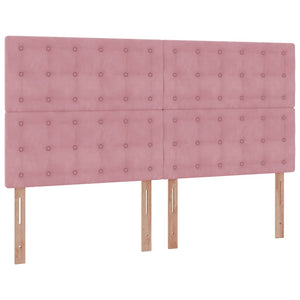 Οθωμανικό κρεβάτι με στρώματα & LEDs Ροζ 160x200cm Velvet - Pakobazaar
