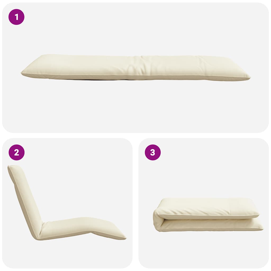 Ξαπλώστρα Πτυσσόμενη Κρεμ 175x54x8,5 εκ. από Ύφασμα Oxford - Pakobazaar