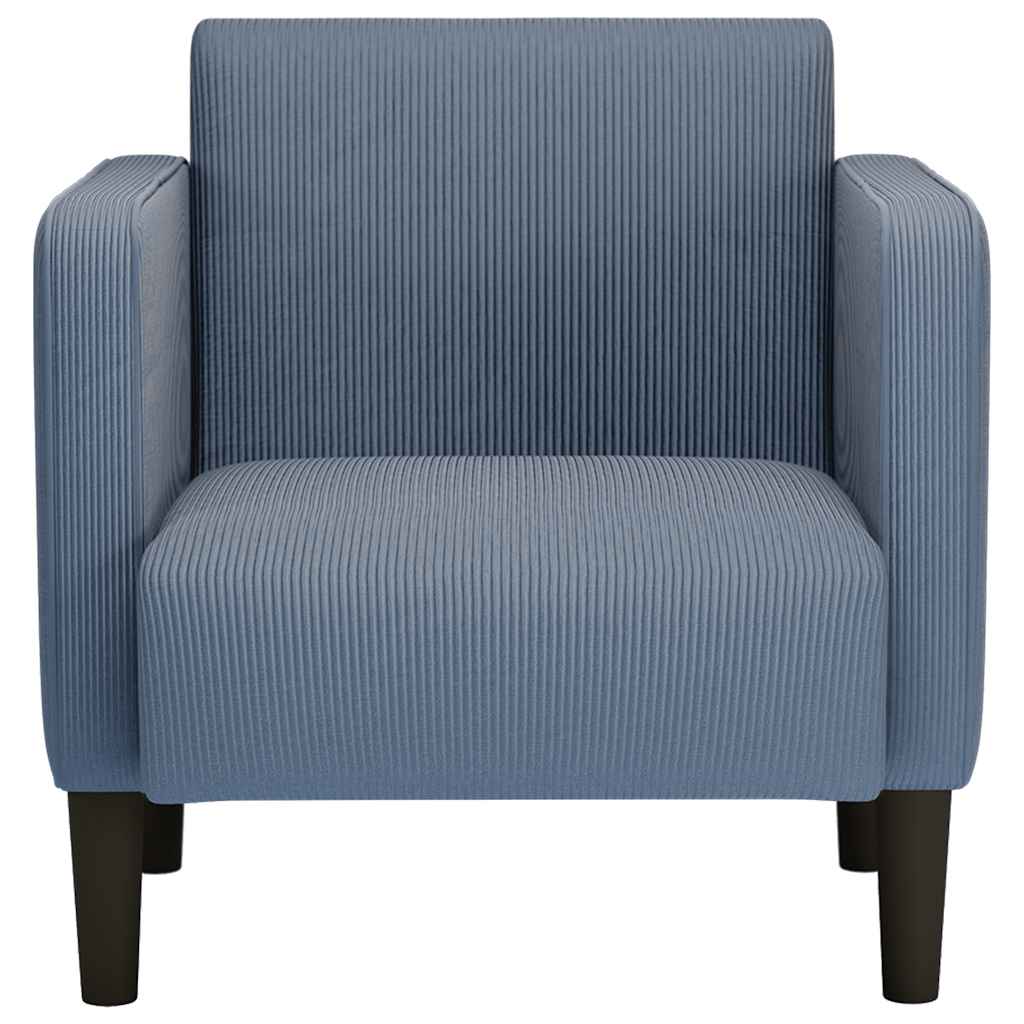 Καναπές-καρέκλα με μπράτσα Μπλε 54 εκ. Κορδόνι ύφασμα