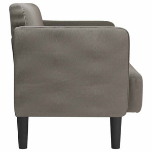 καναπές Loveseat ανοιχτό γκρι 109 cm Corduroy ύφασμα