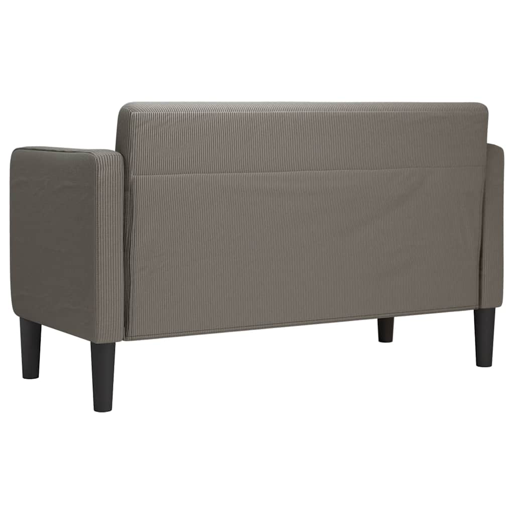 καναπές Loveseat ανοιχτό γκρι 109 cm Corduroy ύφασμα