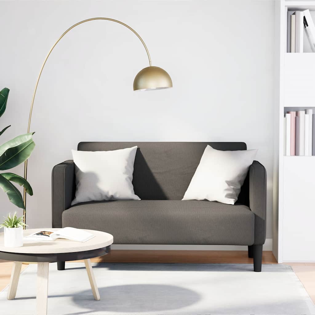 καναπές Loveseat ανοιχτό γκρι 109 cm Corduroy ύφασμα