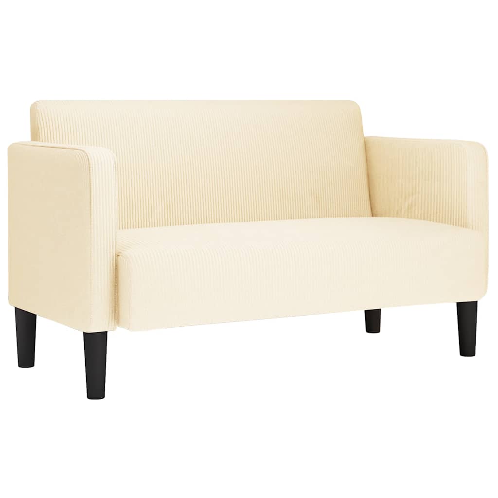 Καναπές Loveseat Κρεμ 109 εκ. ύφασμα Corduroy - Pakobazaar