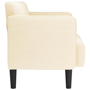 Καναπές Loveseat Κρεμ 109 εκ. ύφασμα Corduroy - Pakobazaar