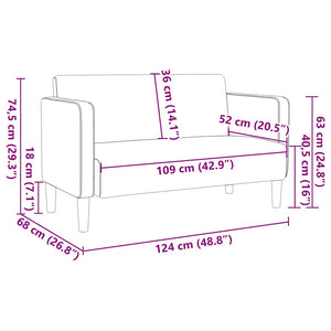 Καναπές Loveseat Μπλε 109 εκ. ύφασμα Corduroy - Pakobazaar