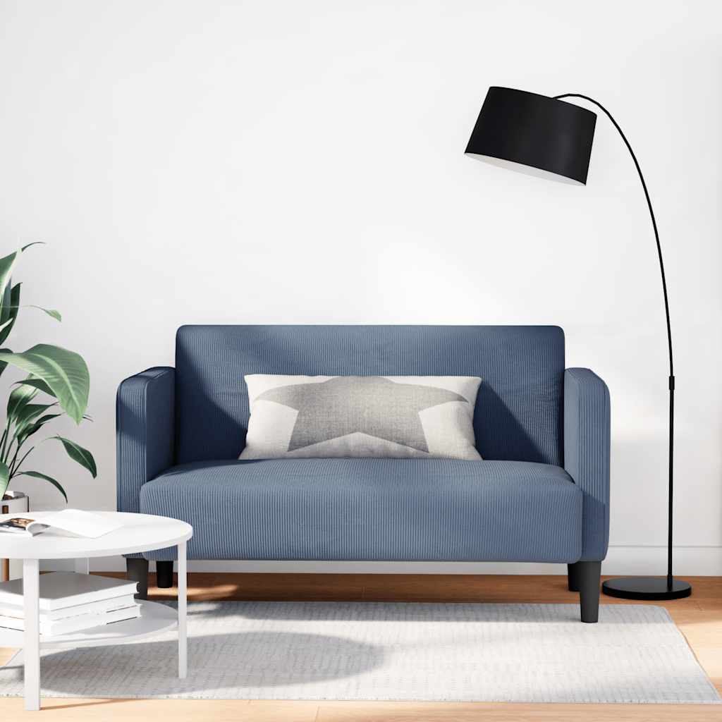 Καναπές Loveseat Μπλε 109 εκ. ύφασμα Corduroy - Pakobazaar
