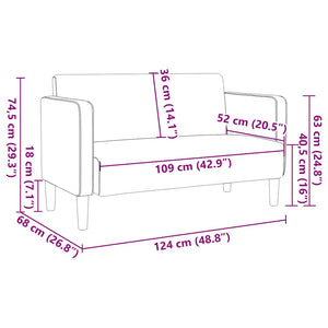 Καναπές Loveseat Πρασινογκρί 109 εκ. ύφασμα Corduroy