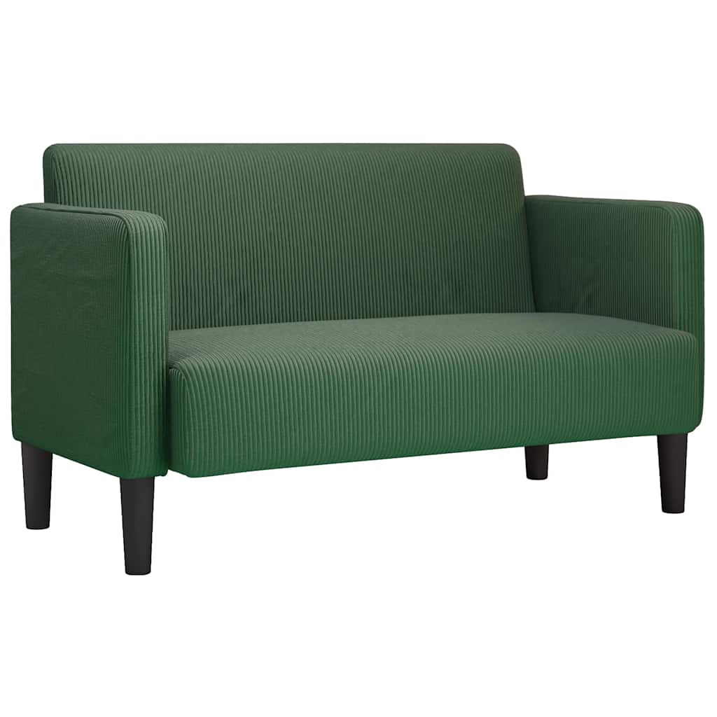 Καναπές Loveseat Σκούρο Πράσινο 109 εκ. ύφασμα Corduroy