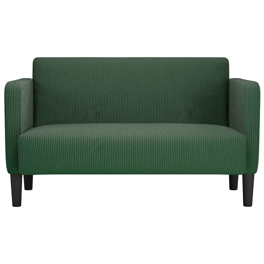 Καναπές Loveseat Σκούρο Πράσινο 109 εκ. ύφασμα Corduroy