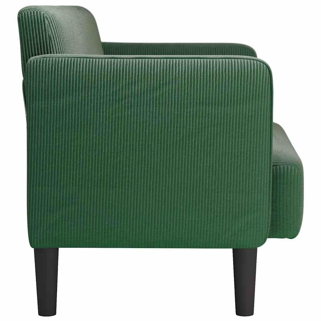 Καναπές Loveseat Σκούρο Πράσινο 109 εκ. ύφασμα Corduroy