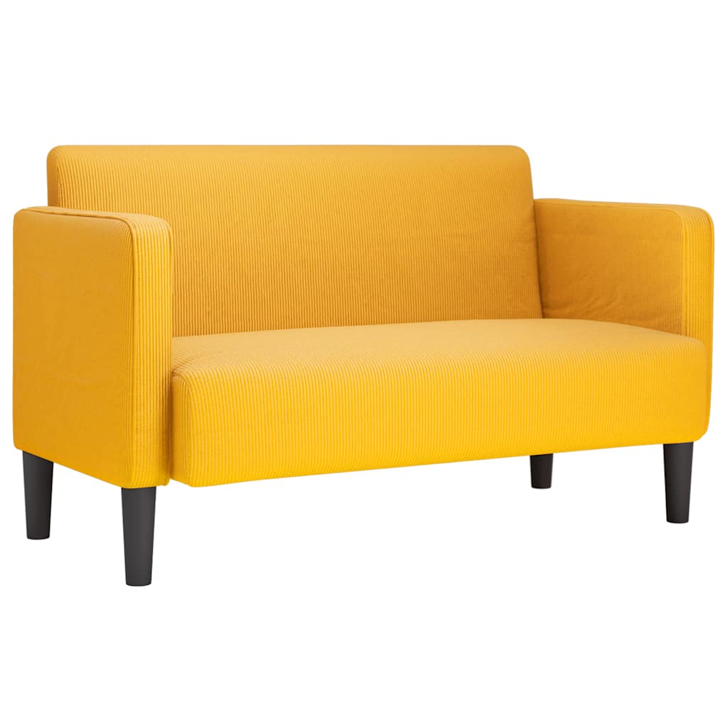 Καναπές Loveseat Αν. κίτρινο 109 εκ. ύφασμα Corduroy - Pakobazaar