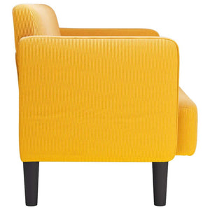 Καναπές Loveseat Αν. κίτρινο 109 εκ. ύφασμα Corduroy - Pakobazaar