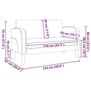 καναπές Loveseat Μαύρο 110 cm Faux Leather - Pakobazaar