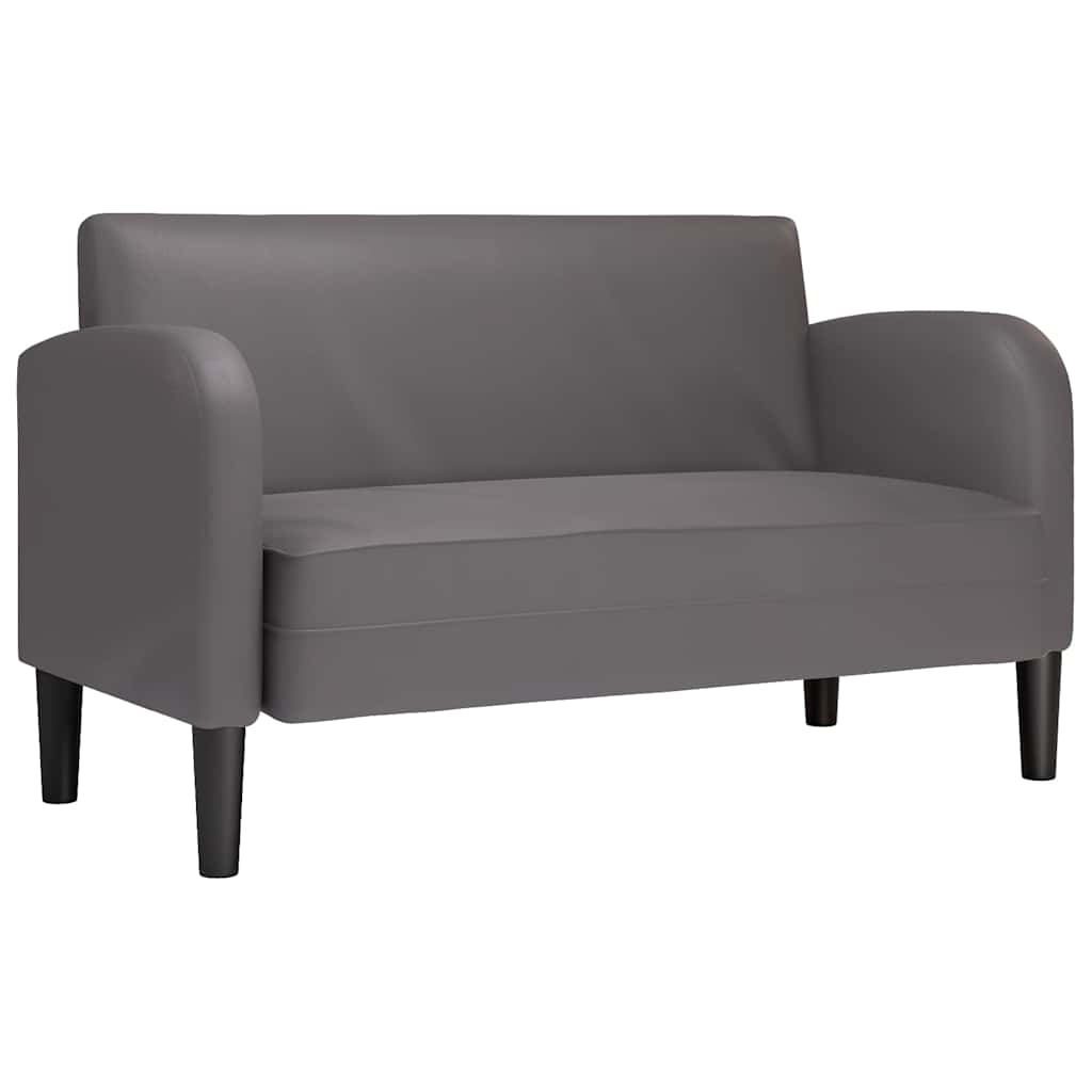 Καναπές Loveseat Γκρι 110 εκ. Συνθετικό δέρμα - Pakobazaar
