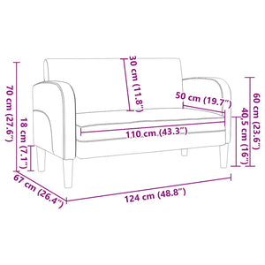 Καναπές Loveseat Μπορντό 110 εκ. Συνθετικό δέρμα - Pakobazaar