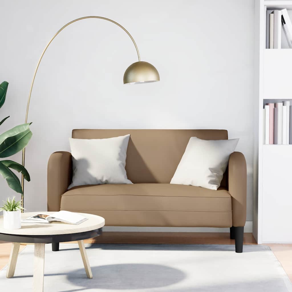 Καναπές Loveseat Καπουτσίνο 110 εκ. Συνθετικό δέρμα