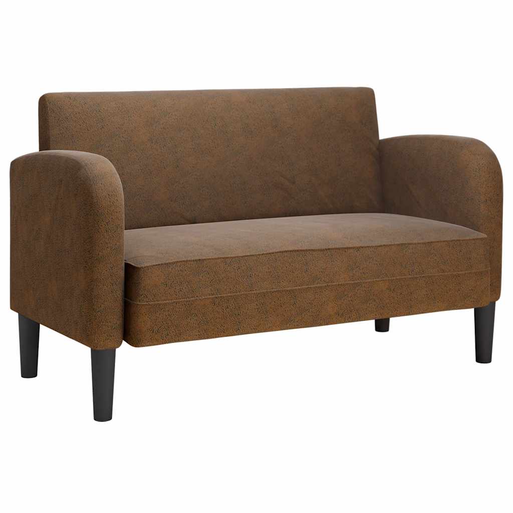 Καναπές Loveseat Καφέ 110 εκ. Συνθετικό δέρμα - Pakobazaar